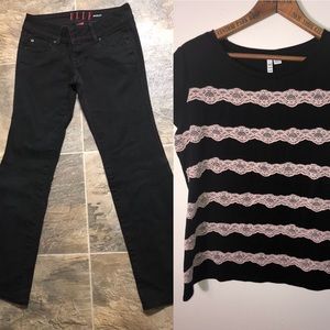 Elle Flare Jeans Size 4R Top Combo